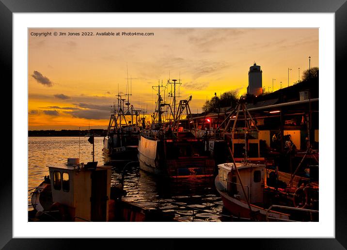 Sunset at North Shields Fish Quay Framed Mounted Print by Jim Jones