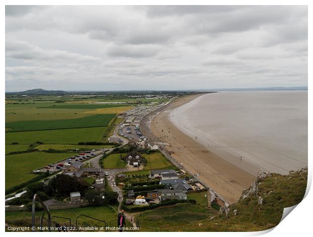 From Brean Down to Berrow Beach in Somerset. Print by Mark Ward