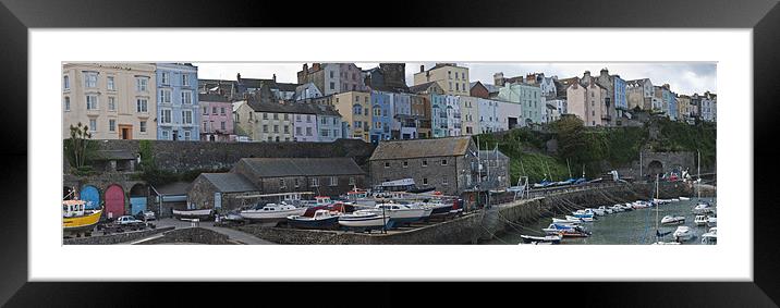 A Panoramic View of Tenby Framed Mounted Print by Steve Purnell