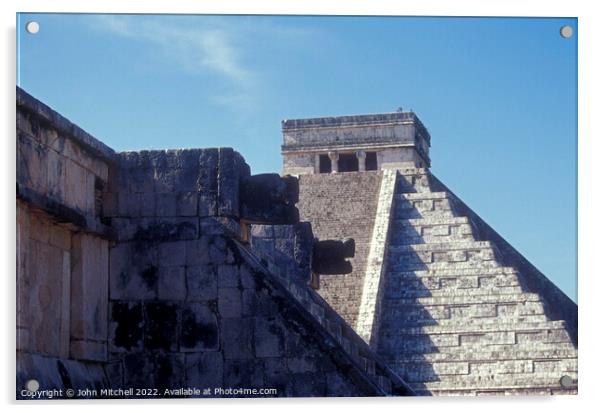 Cuchen Itza Mayan ruins Mexico Acrylic by John Mitchell