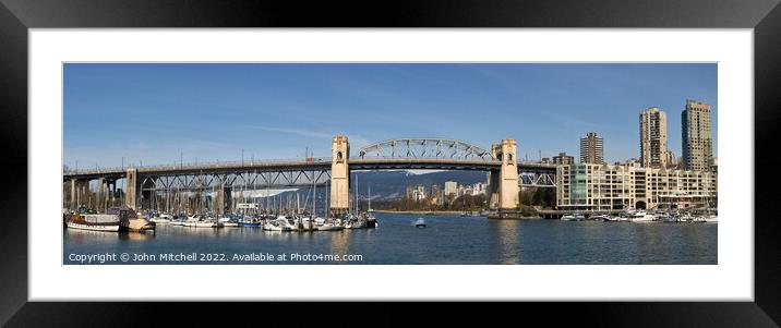 False Creek Panorama Vancouver Framed Mounted Print by John Mitchell