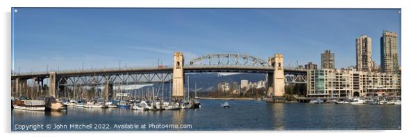 False Creek Panorama Vancouver Acrylic by John Mitchell