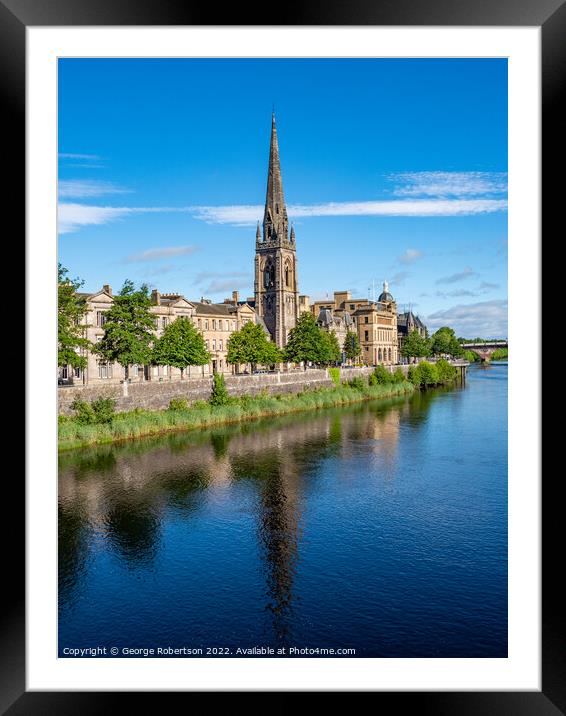 River Tay and Perth City centre Framed Mounted Print by George Robertson