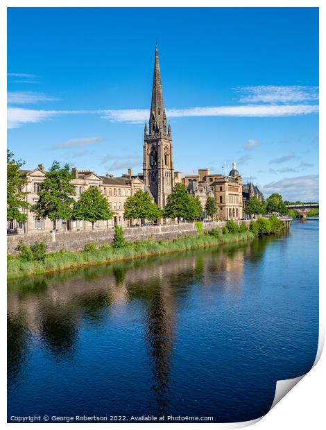 River Tay and Perth City centre Print by George Robertson