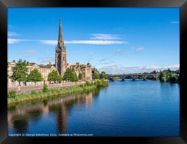 Perth City Centre and River Tay Framed Print by George Robertson