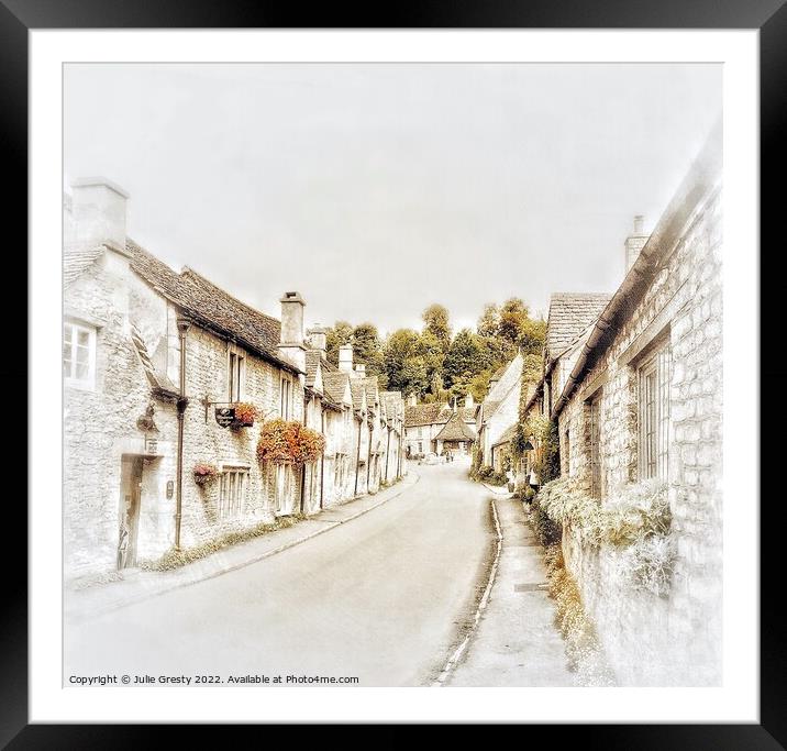 Castle Combe Village Wiltshire England Framed Mounted Print by Julie Gresty