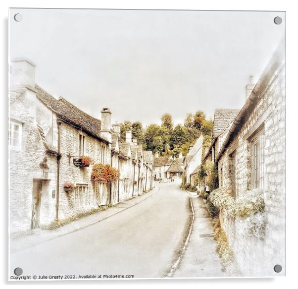 Castle Combe Village Wiltshire England Acrylic by Julie Gresty