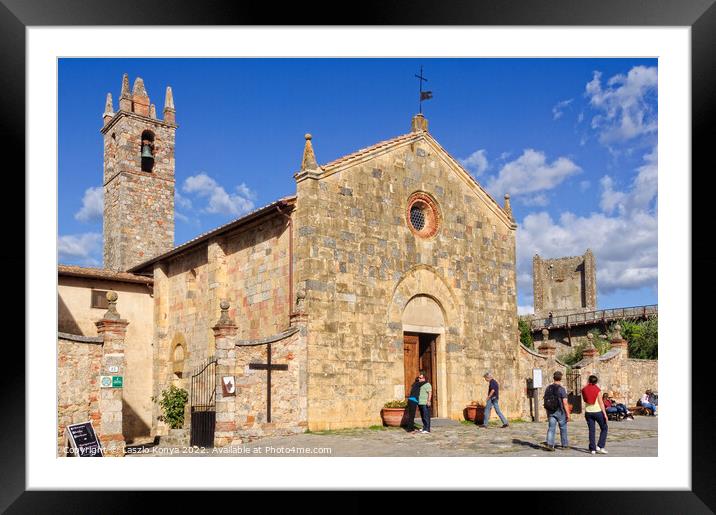 Chiesa di Santa Maria Assunta - Monteriggioni Framed Mounted Print by Laszlo Konya