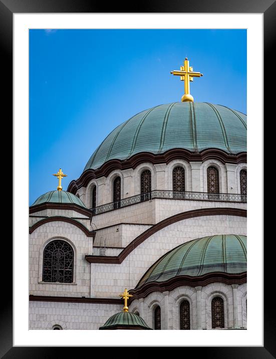 Saint Sava Orthodox Christian church in Belgrade, capital of Serbia Framed Mounted Print by Mirko Kuzmanovic