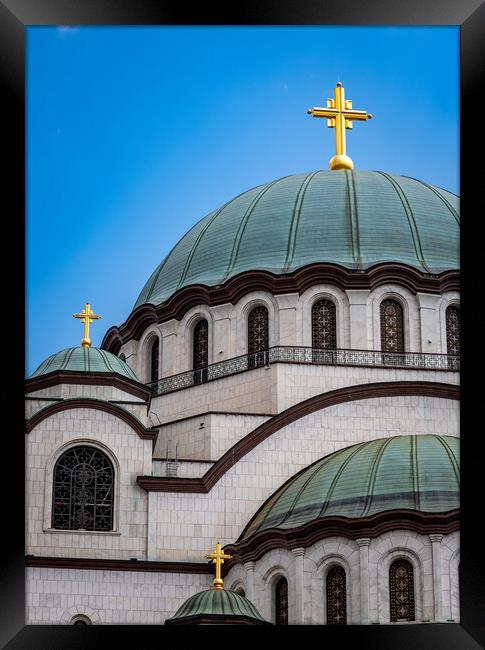 Saint Sava Orthodox Christian church in Belgrade, capital of Serbia Framed Print by Mirko Kuzmanovic