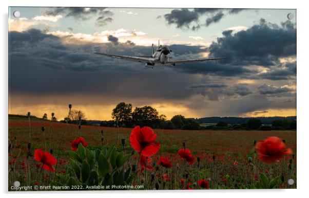 Battle of Britain Memorial Flight Spitfire Acrylic by Brett Pearson