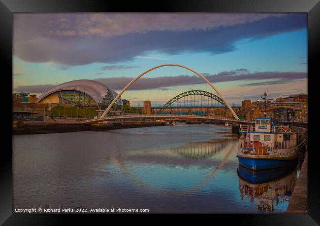 Boats on the Tyne Framed Print by Richard Perks