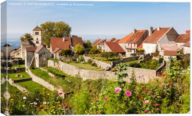 French Village Chateau Chalon France Canvas Print by Pearl Bucknall