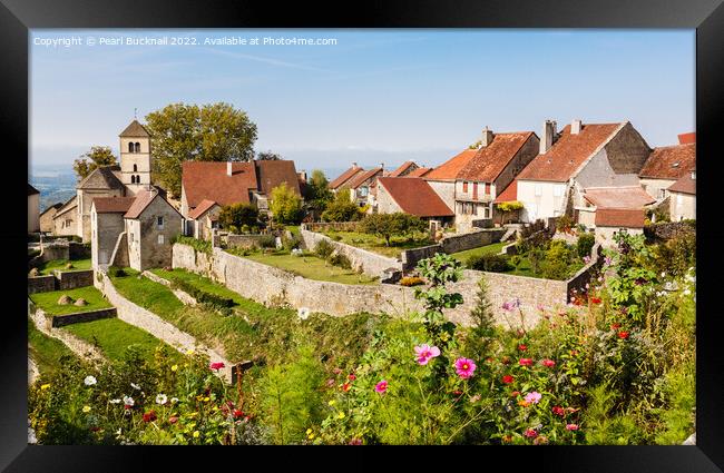 French Village Chateau Chalon France Framed Print by Pearl Bucknall