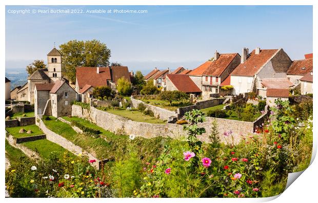 French Village Chateau Chalon France Print by Pearl Bucknall