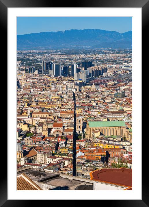 City Of Naples In Italy Aerial View Framed Mounted Print by Artur Bogacki