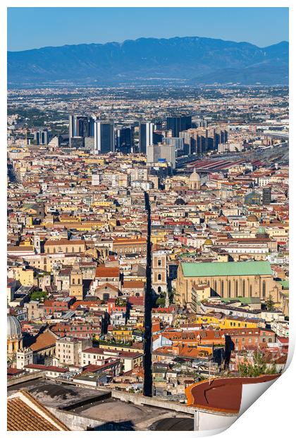 City Of Naples In Italy Aerial View Print by Artur Bogacki