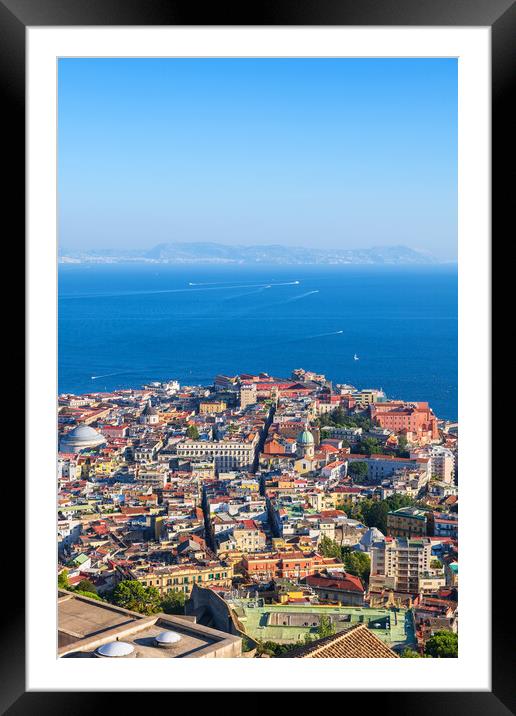 Naples City In Italy Aerial View Framed Mounted Print by Artur Bogacki