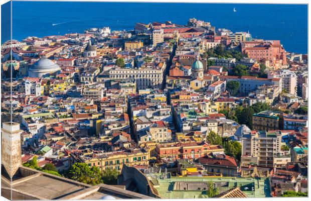 Naples City Aerial View Cityscape In Italy Canvas Print by Artur Bogacki