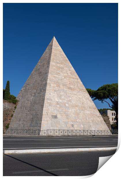 Ancient Pyramid of Cestius in Rome Print by Artur Bogacki