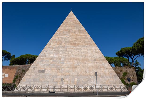 Ancient Pyramid of Cestius in Rome Print by Artur Bogacki