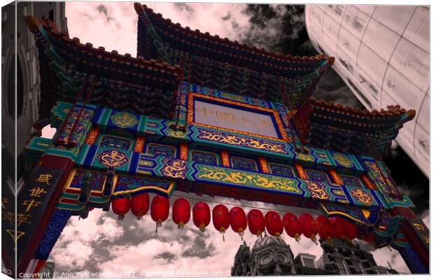 China town in London  Canvas Print by Ann Biddlecombe