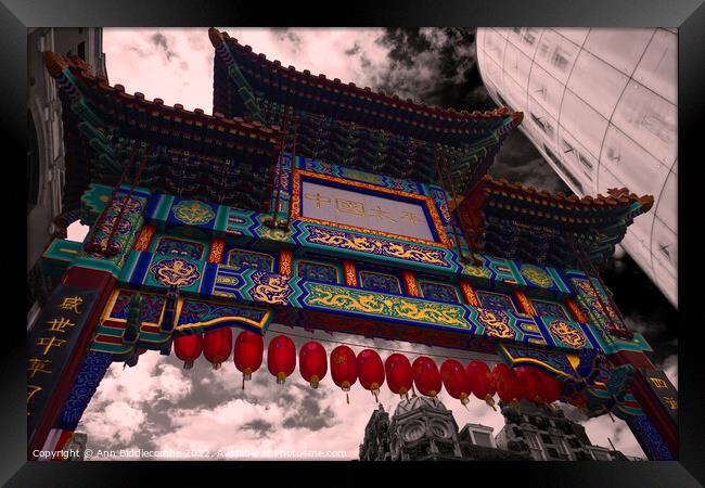 China town in London  Framed Print by Ann Biddlecombe