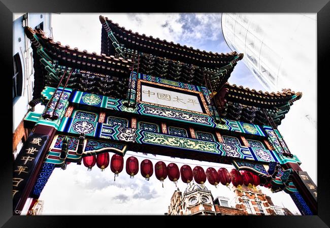 china town in London in light Framed Print by Ann Biddlecombe