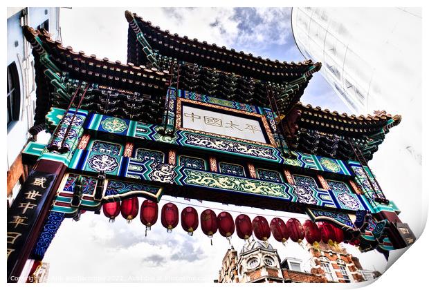china town in London in light Print by Ann Biddlecombe