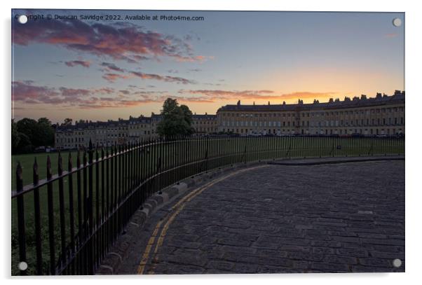 Royal Crescent Bath sunset Acrylic by Duncan Savidge