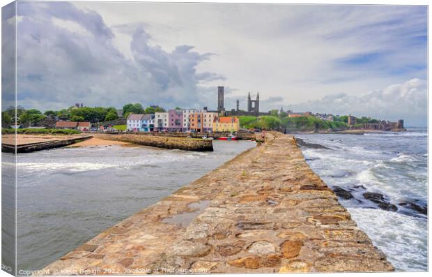 St Andrews Vista from the Harbour Canvas Print by Kasia Design