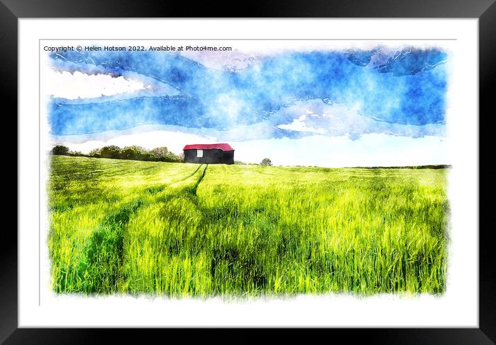 Summer Meadow Painting Framed Mounted Print by Helen Hotson