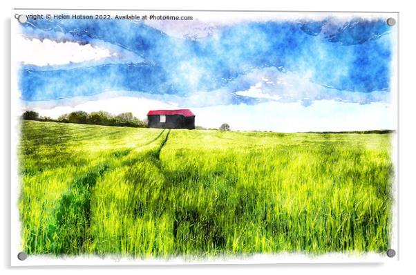 Summer Meadow Painting Acrylic by Helen Hotson