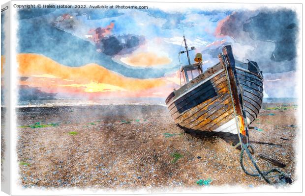 Sunrise at Dungeness Canvas Print by Helen Hotson