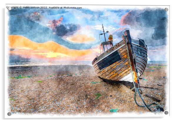 Sunrise at Dungeness Acrylic by Helen Hotson