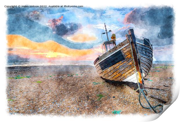Sunrise at Dungeness Print by Helen Hotson