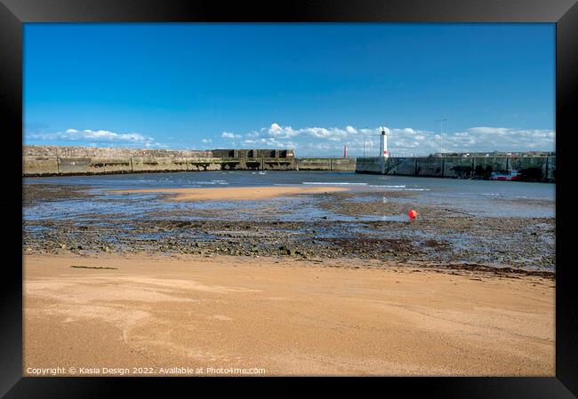 On the beach inside Anstruther Harbour Framed Print by Kasia Design