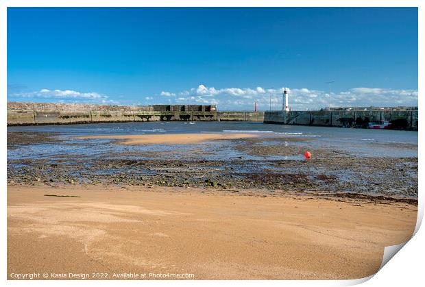 On the beach inside Anstruther Harbour Print by Kasia Design