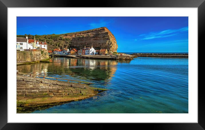 Clear Blue Staithes Framed Mounted Print by Darren Ball