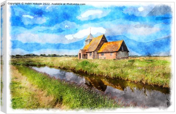 The English Countryside Watercolour Canvas Print by Helen Hotson