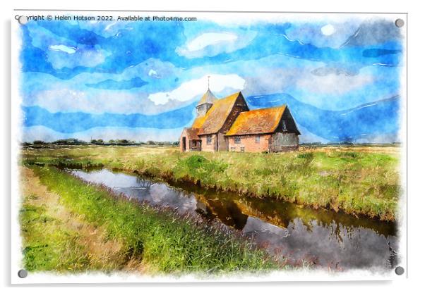 The English Countryside Watercolour Acrylic by Helen Hotson