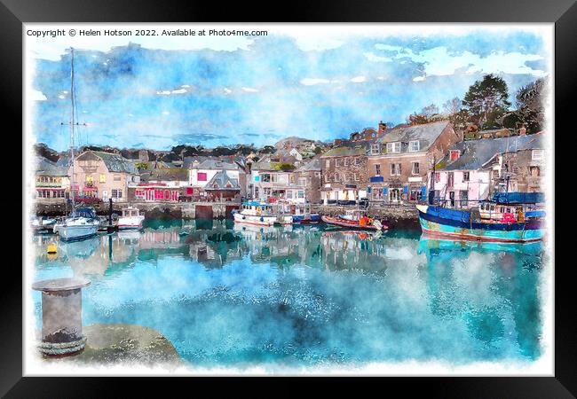 Padstow in Cornwall Painting Framed Print by Helen Hotson