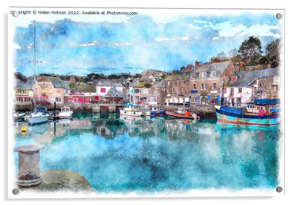Padstow in Cornwall Painting Acrylic by Helen Hotson