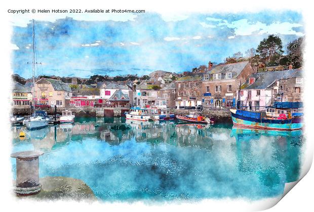 Padstow in Cornwall Painting Print by Helen Hotson