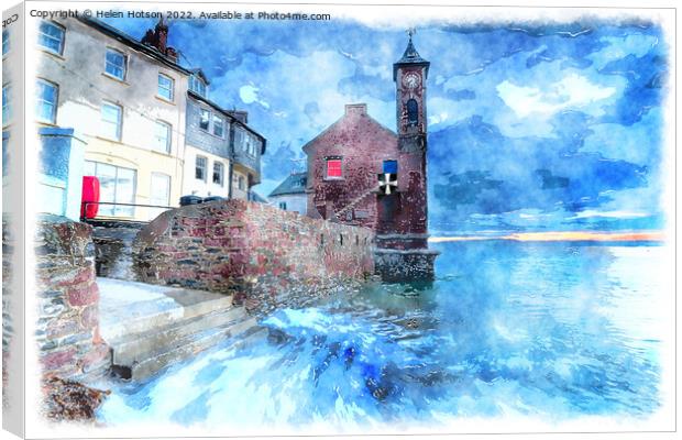  Painting Kingsand in Cornwall Canvas Print by Helen Hotson