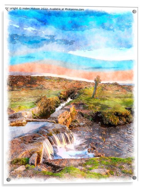 Dartmoor Watercolour Painting Acrylic by Helen Hotson