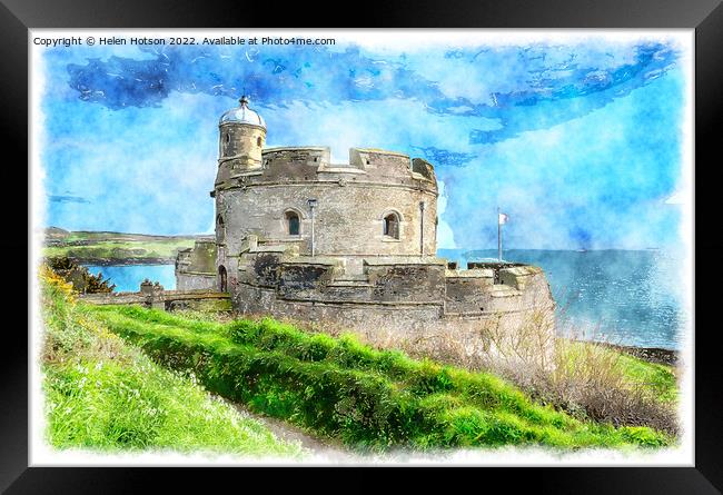 St Mawes Castle Painting Framed Print by Helen Hotson