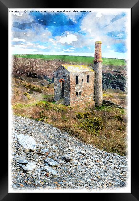 Cornish Engine House Painting Framed Print by Helen Hotson