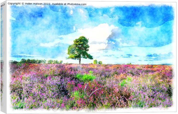 New Forest Heather Painting Canvas Print by Helen Hotson
