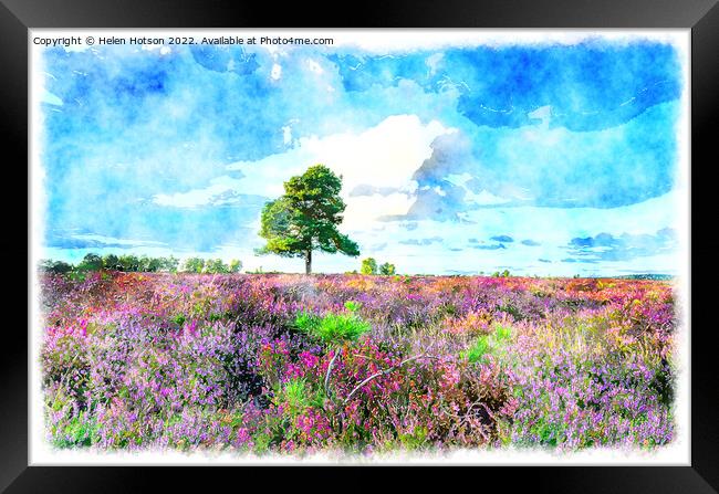 New Forest Heather Painting Framed Print by Helen Hotson